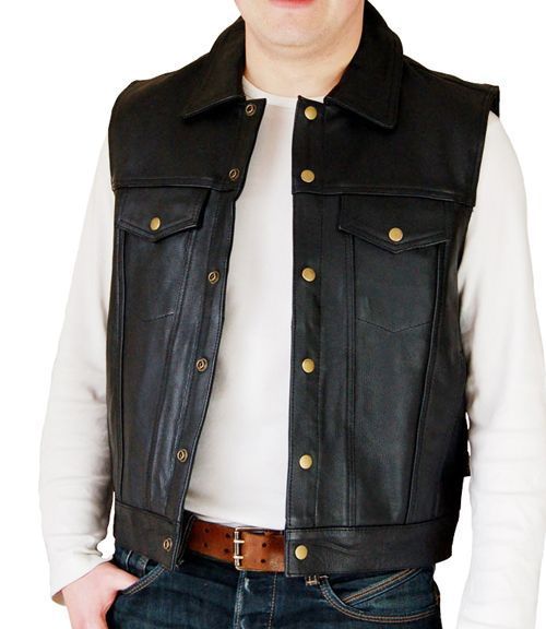 Gilet cuir sons of anarchy col président
